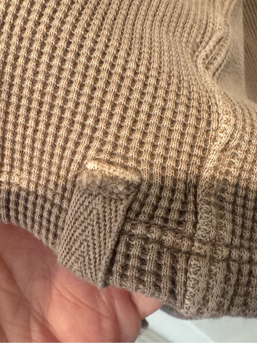 We The Free Womens Taupe Waffle Knit Long-Sleeve Top Size L - Picture 11 of 16